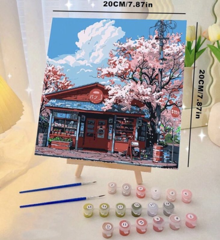 Painting by numbers with frame