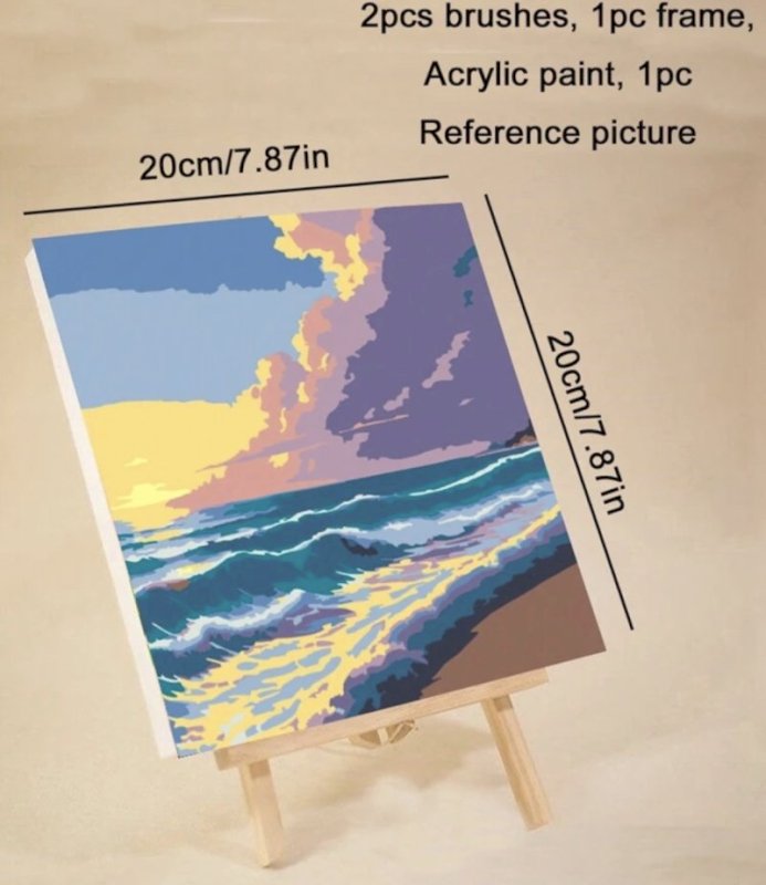 Painting by numbers with frame