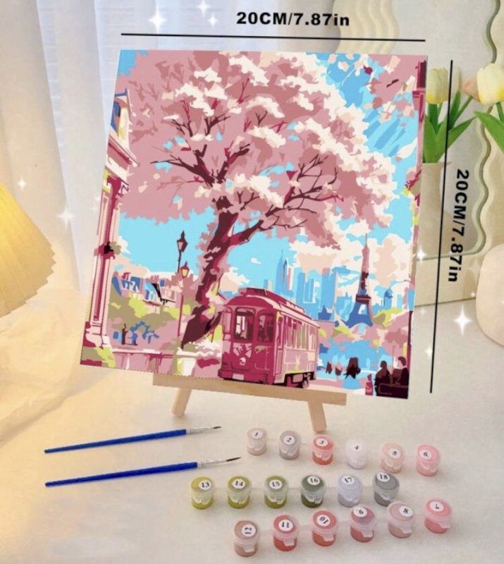 Painting by numbers with frame