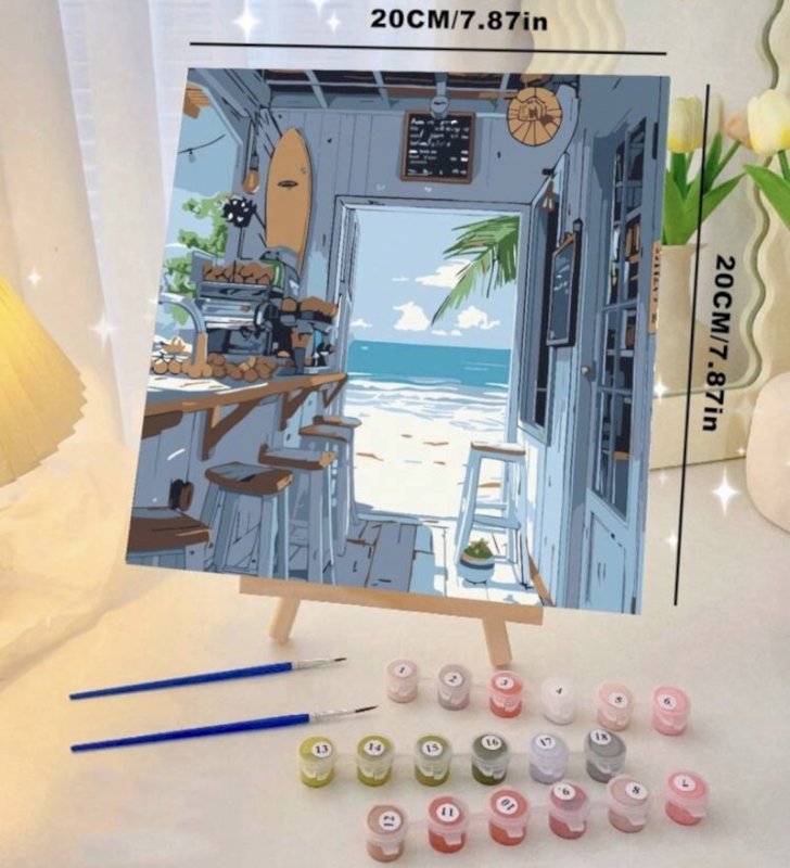 Painting by numbers with frame