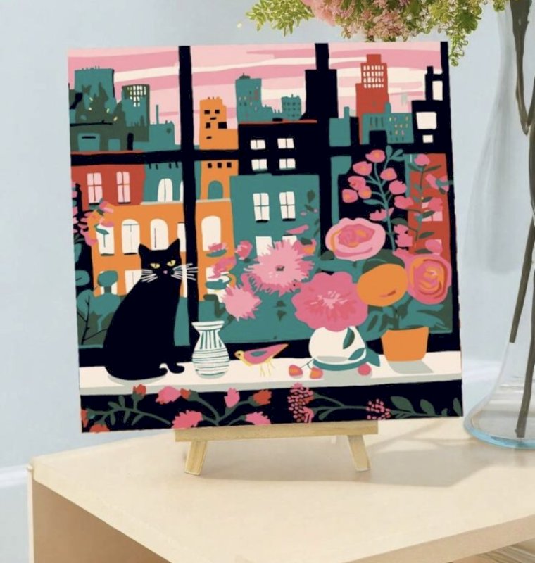 Painting by numbers with frame