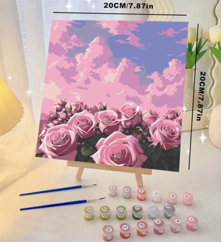 Painting by numbers with frame