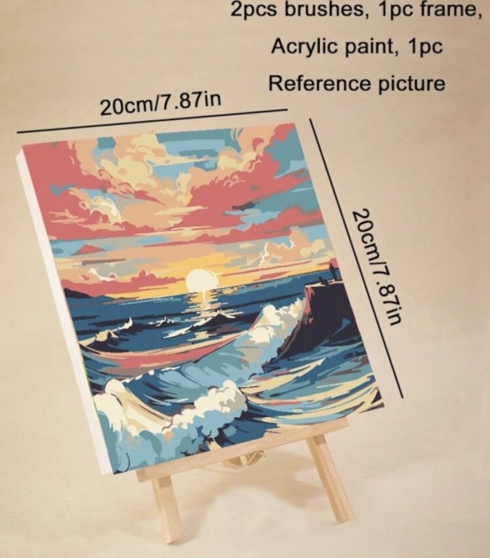 Painting by numbers with frame