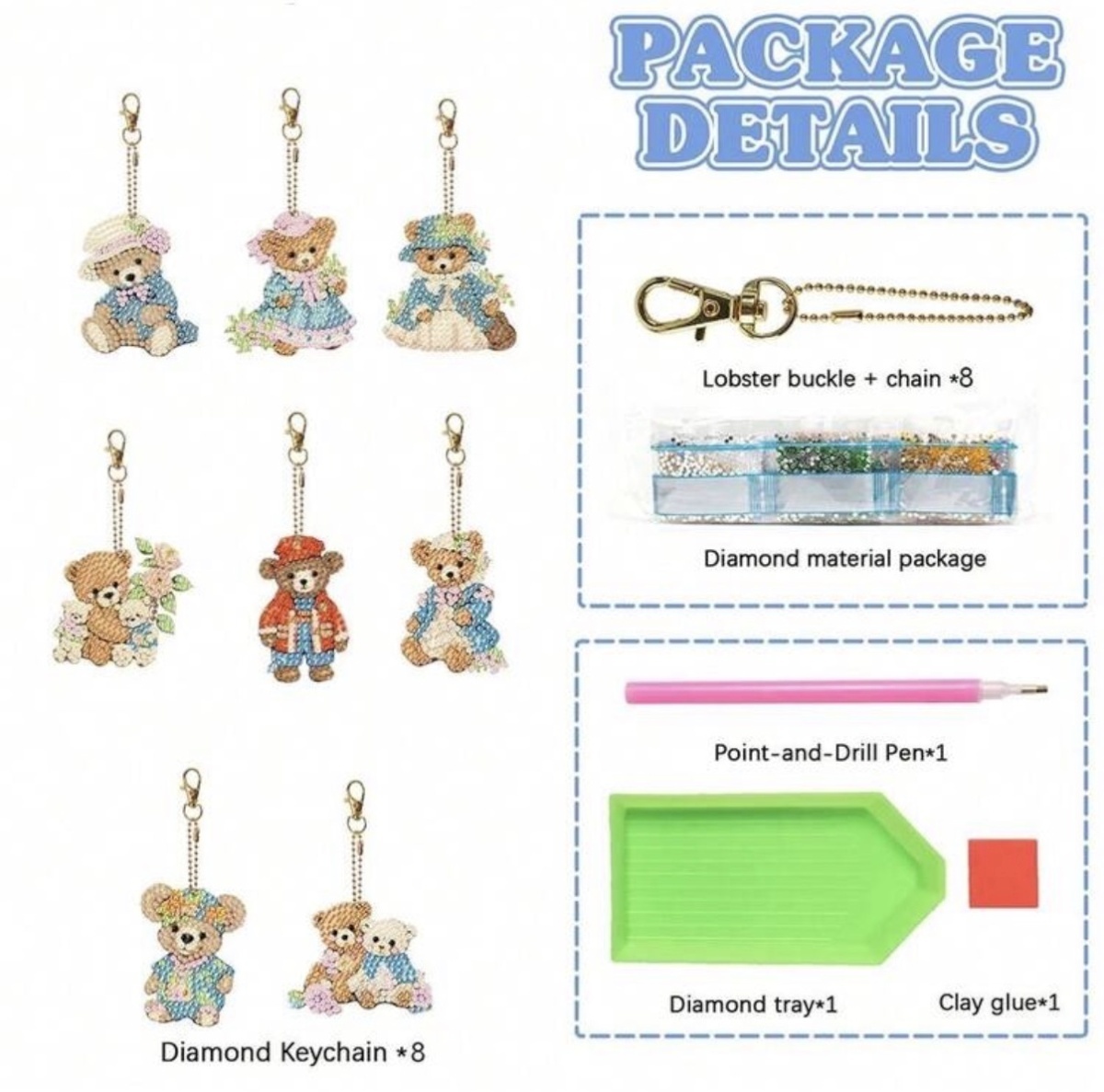 Rhinestone 8 Pcs