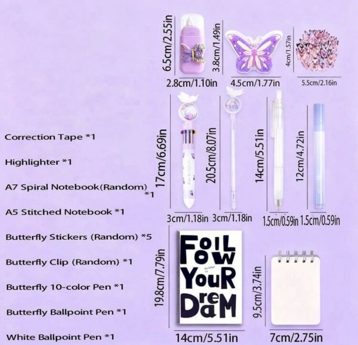 Stationery set 9 Pcs