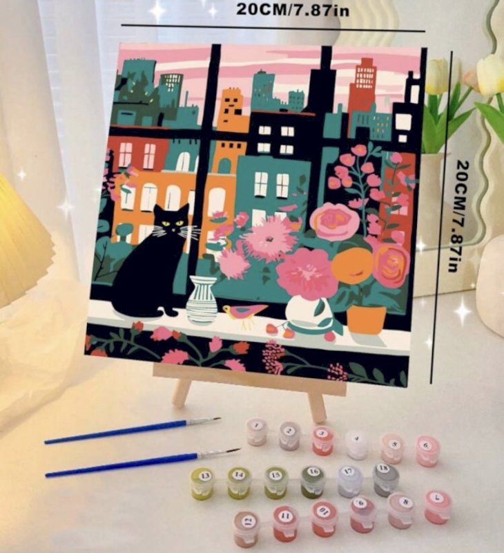 Painting by numbers with frame