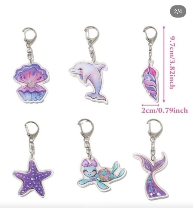 Keychains 6 Pcs