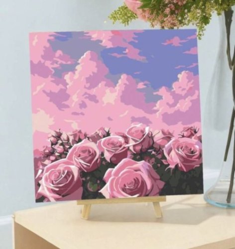 Painting by numbers with frame