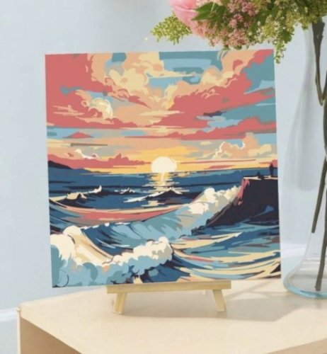 Painting by numbers with frame