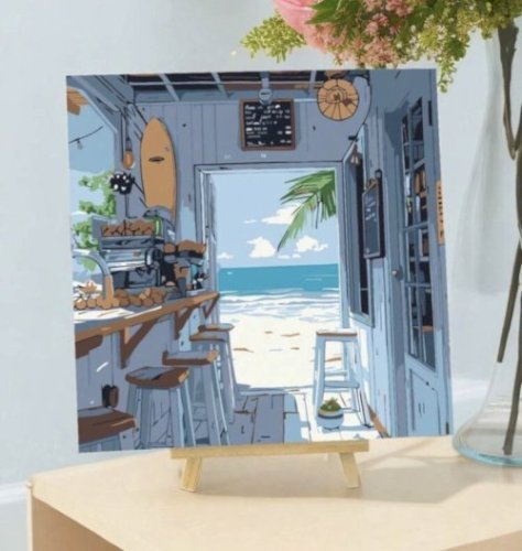 Painting by numbers with frame