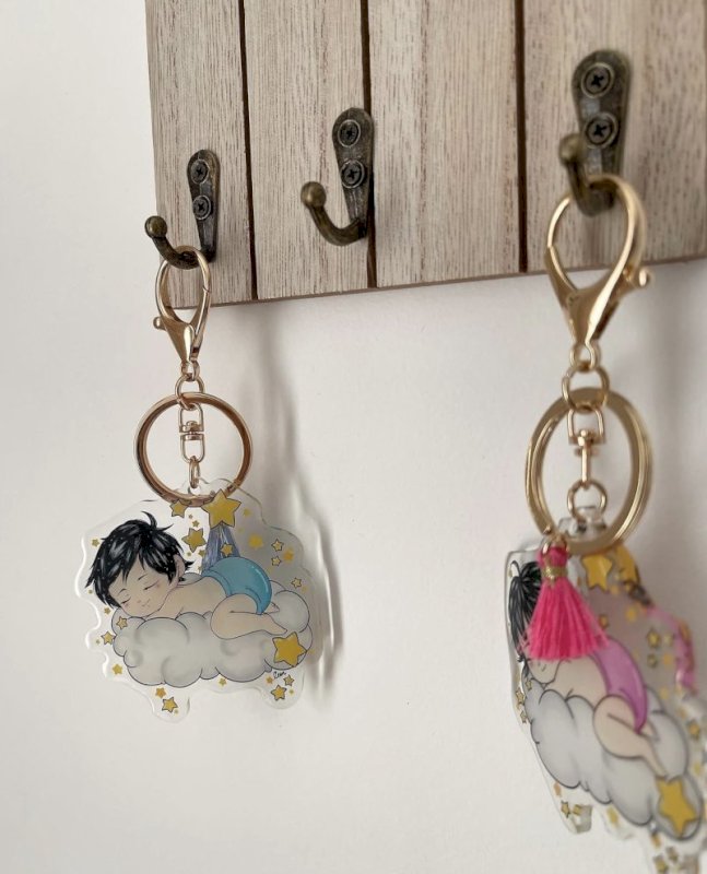 New baby born keychain - Male