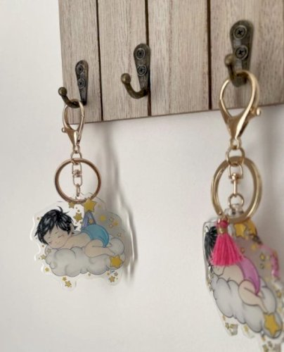 New baby born keychain - Male
