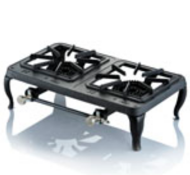 2 Burner gas stove Mod. Europa cast iron painted.