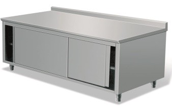 Dexion Work Table Cupboard 2 Sliding Doors With Back splash