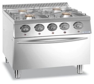Dexion 4 Burners With Safety Valve, Gas Oven, 90 Deep, Lux 980 / LX98G4FXL