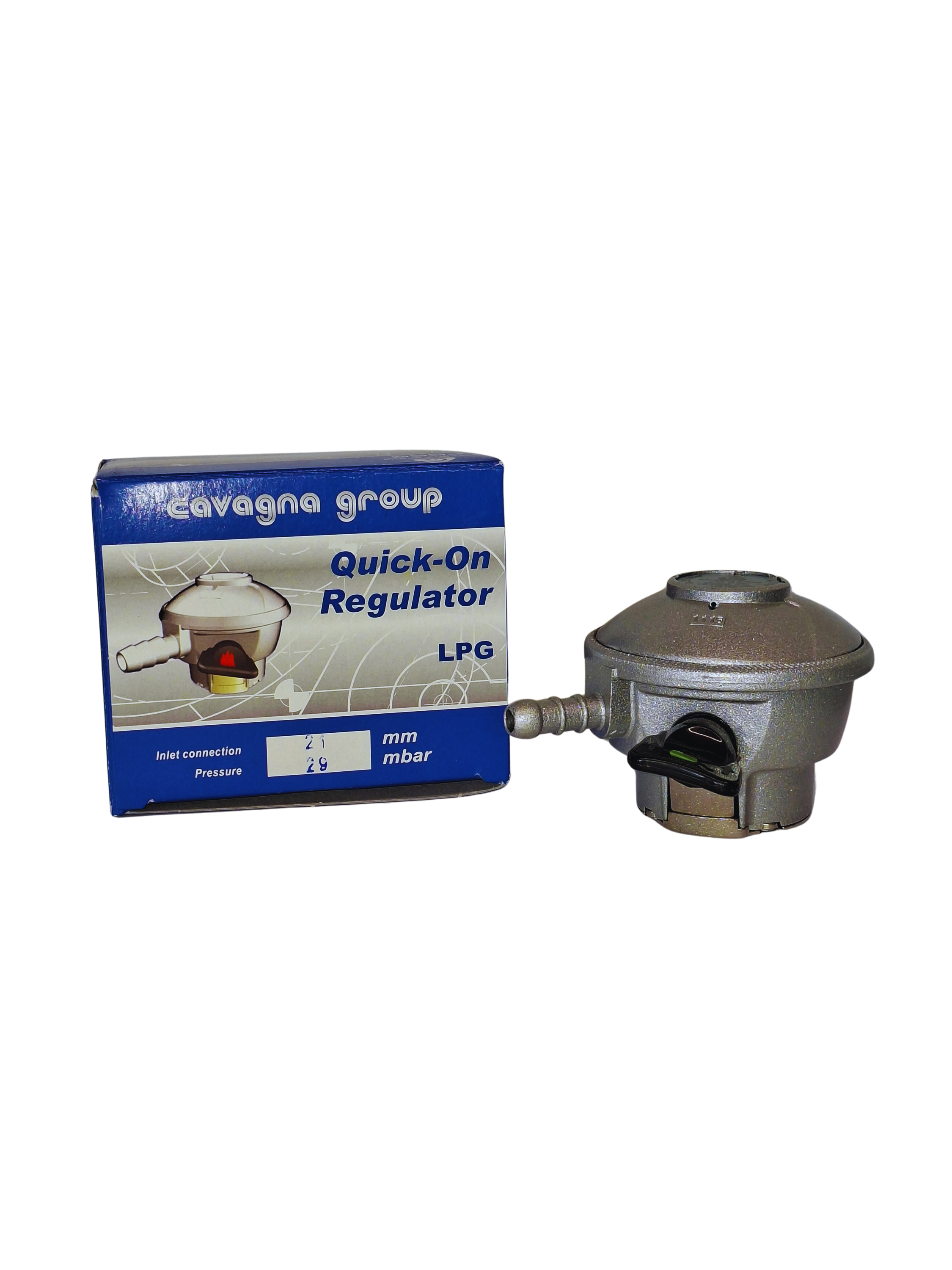 29 mbar Low Pressure Quick-on Regulator - Nader Gas Cylinder only