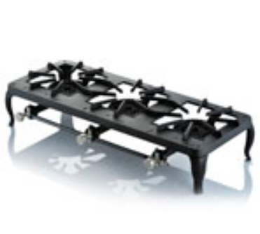 3 Burner gas stove Mod. Europa cast iron painted.