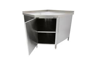 Dexion Corner Work Table Cupboard 1 Leaf Doors With Back splash