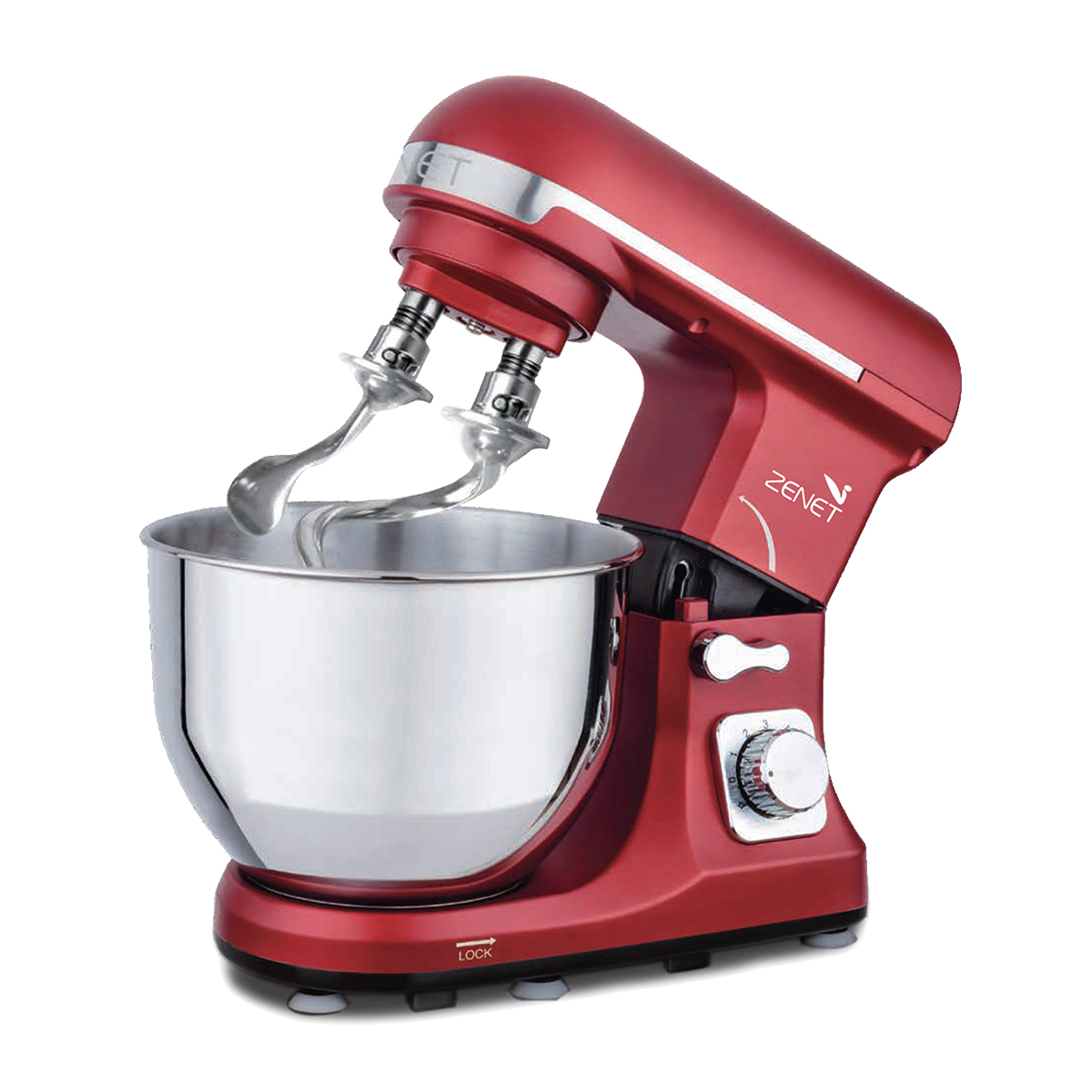 ZENET Stand Mixer With 5L Bowl RED