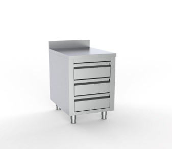 Dexion Work Table 3 Drawers Gn 1/1 With Back splash