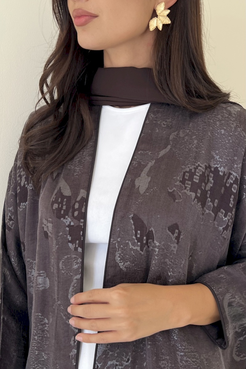 Dusty mocha artisan abstract cloak