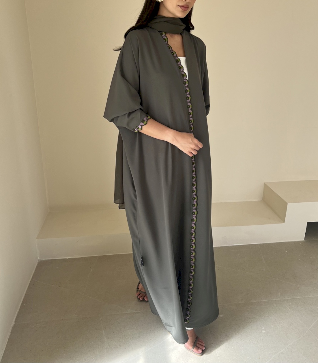 Olive petal edge cloak