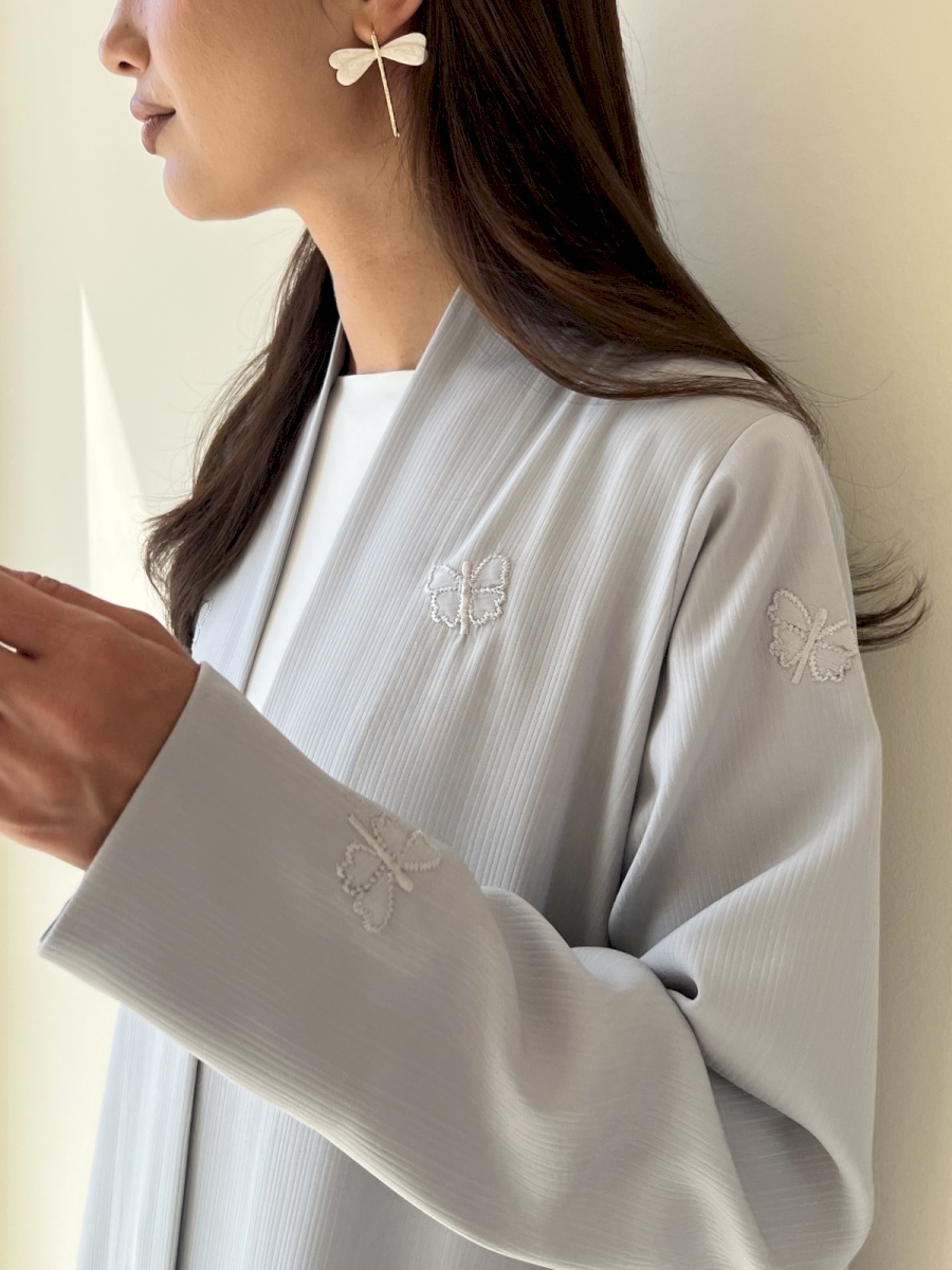 Silver butterfly crepe cloak