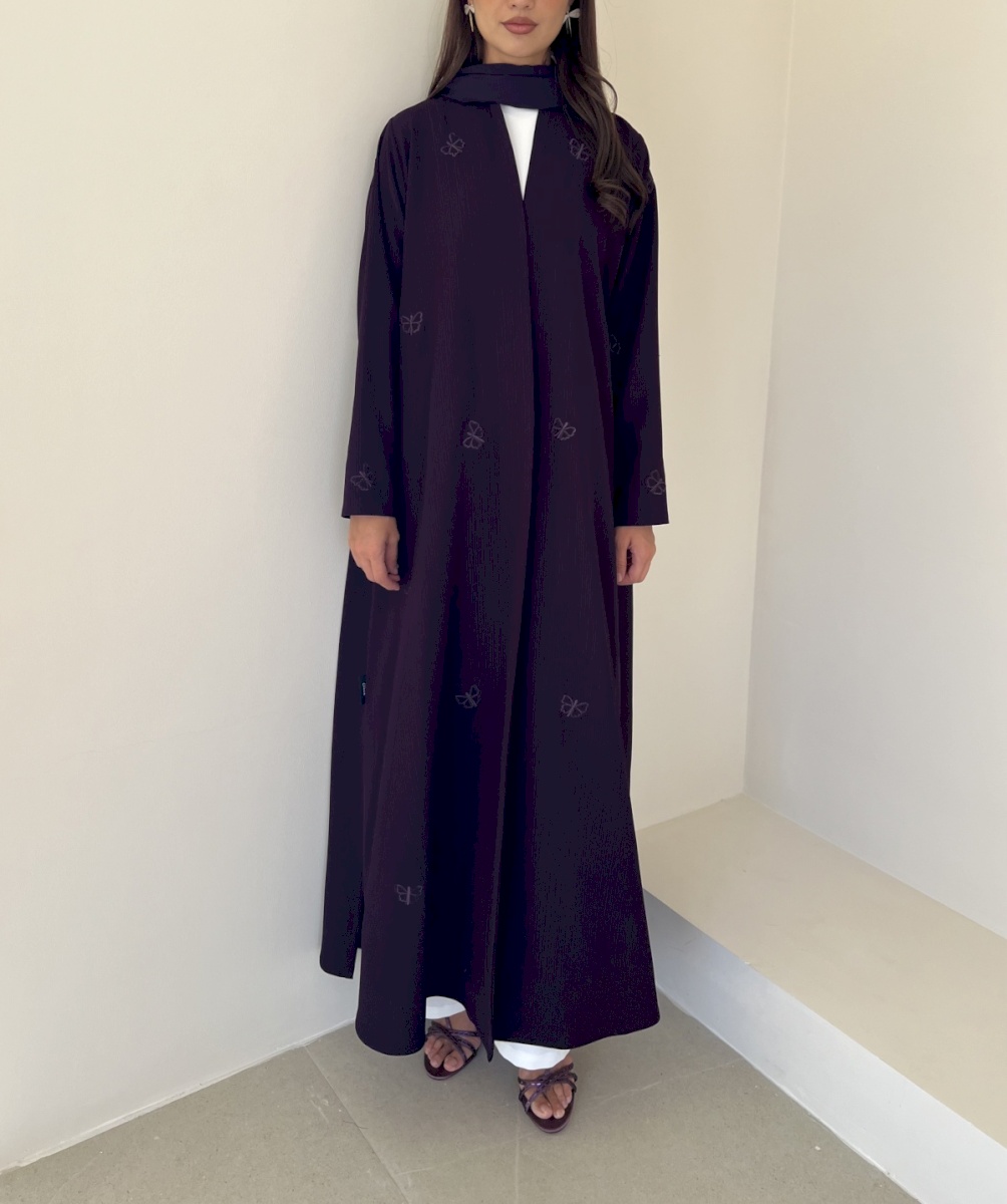 Purple butterfly crepe cloak