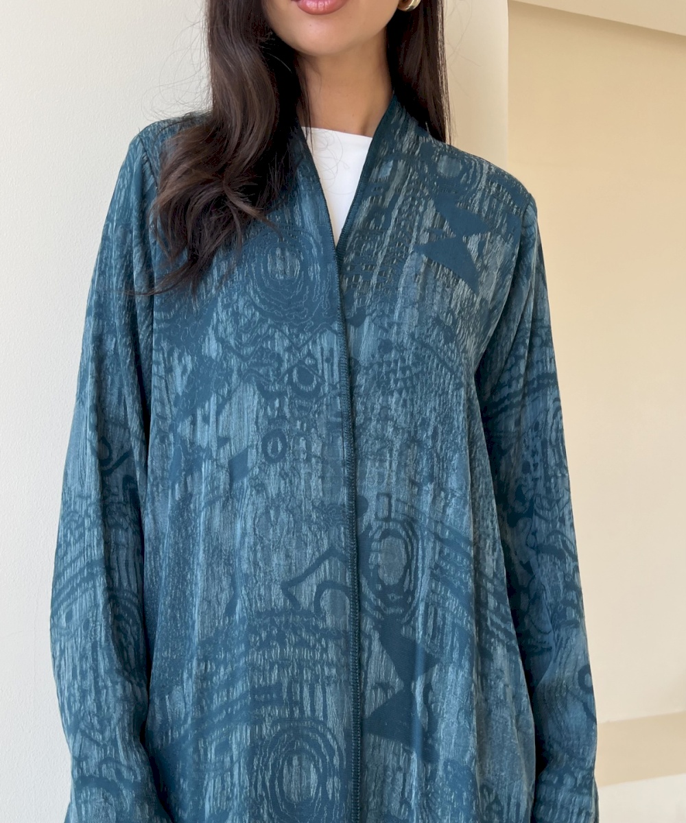 Teal etched cloak