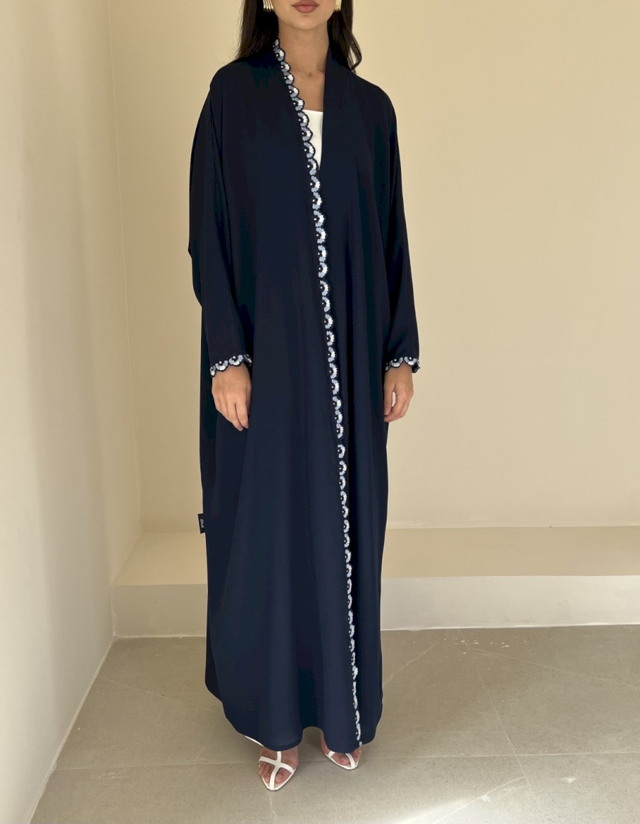 Navy blue petal edge cloak