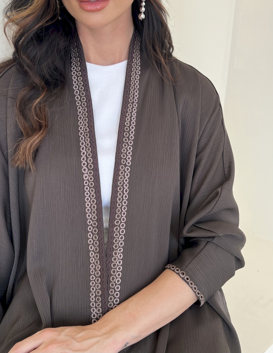 Mocha brown bubbles crepe cloak