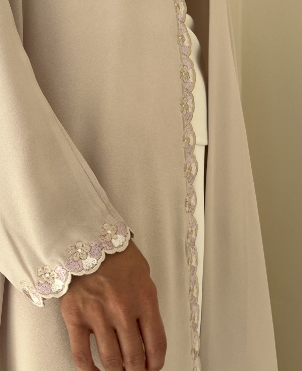 Beige petal edge cloak