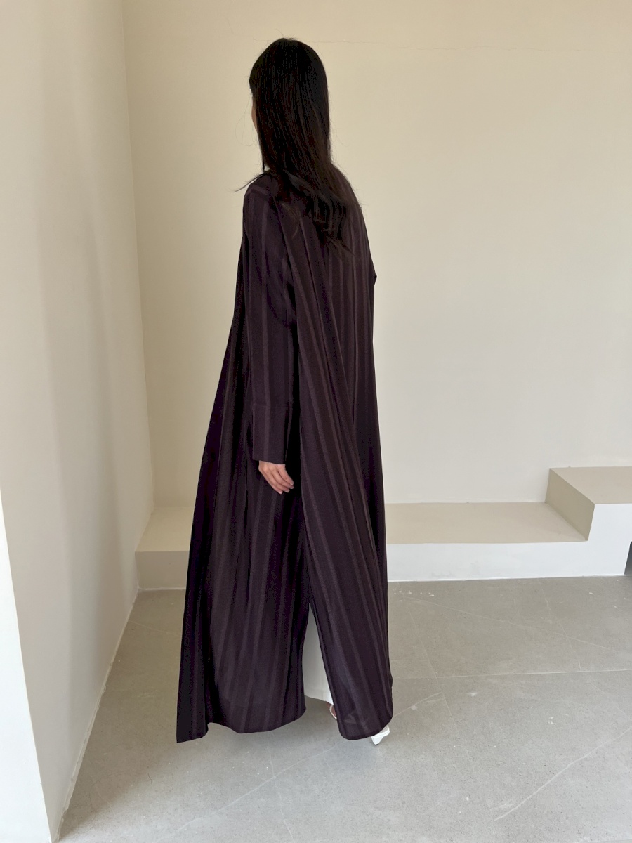Burgundy Lustre striped cloak