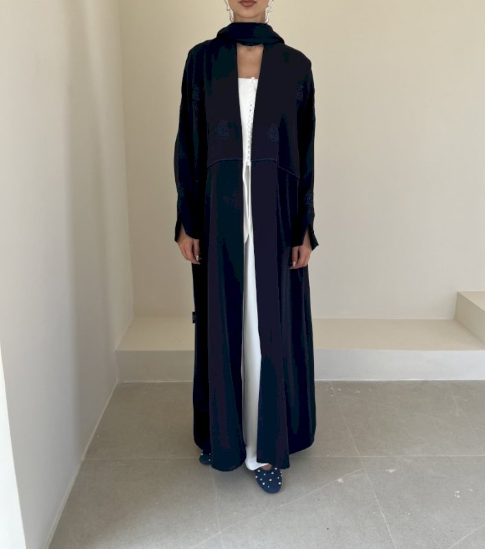 Midnight Navy Roses Cloak