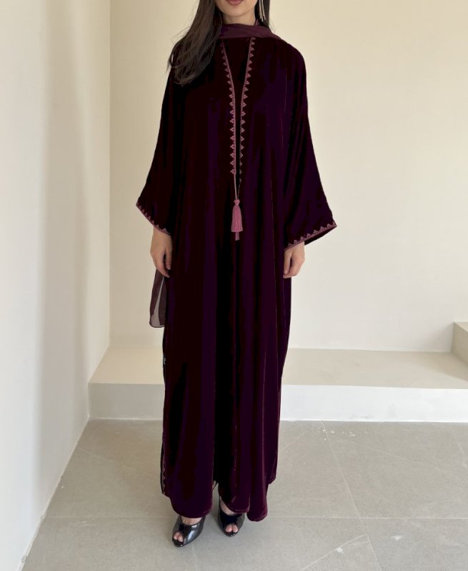 Deep maroon velvet set