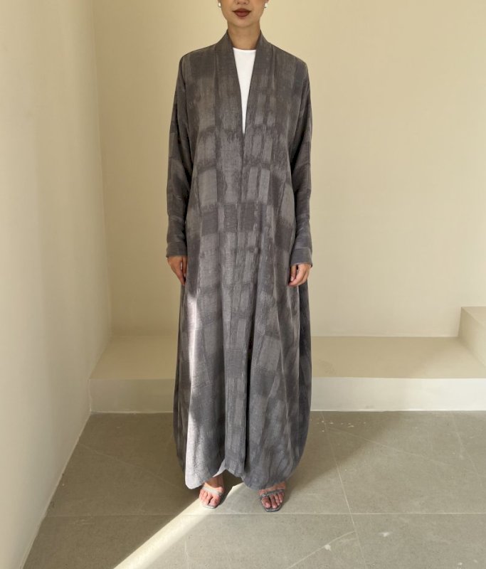 Grey textured grid cloak