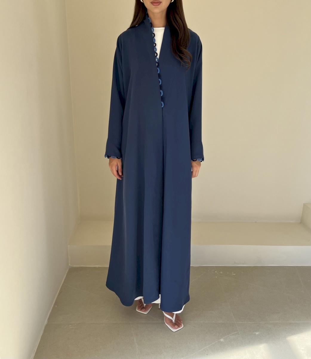 Blue two tone scallop cloak