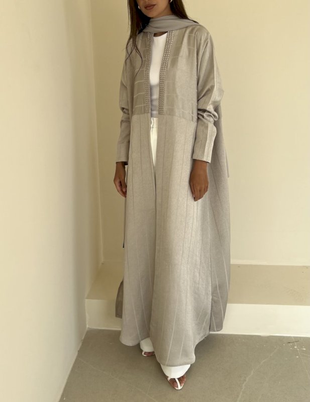 Silver striped braided cloak