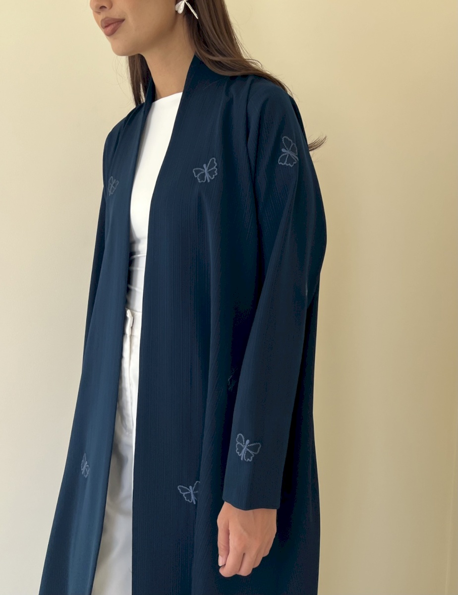 Blue butterfly crepe cloak