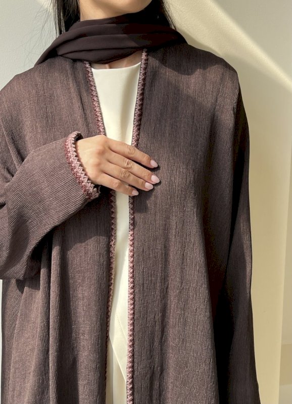 Brown crochet edge