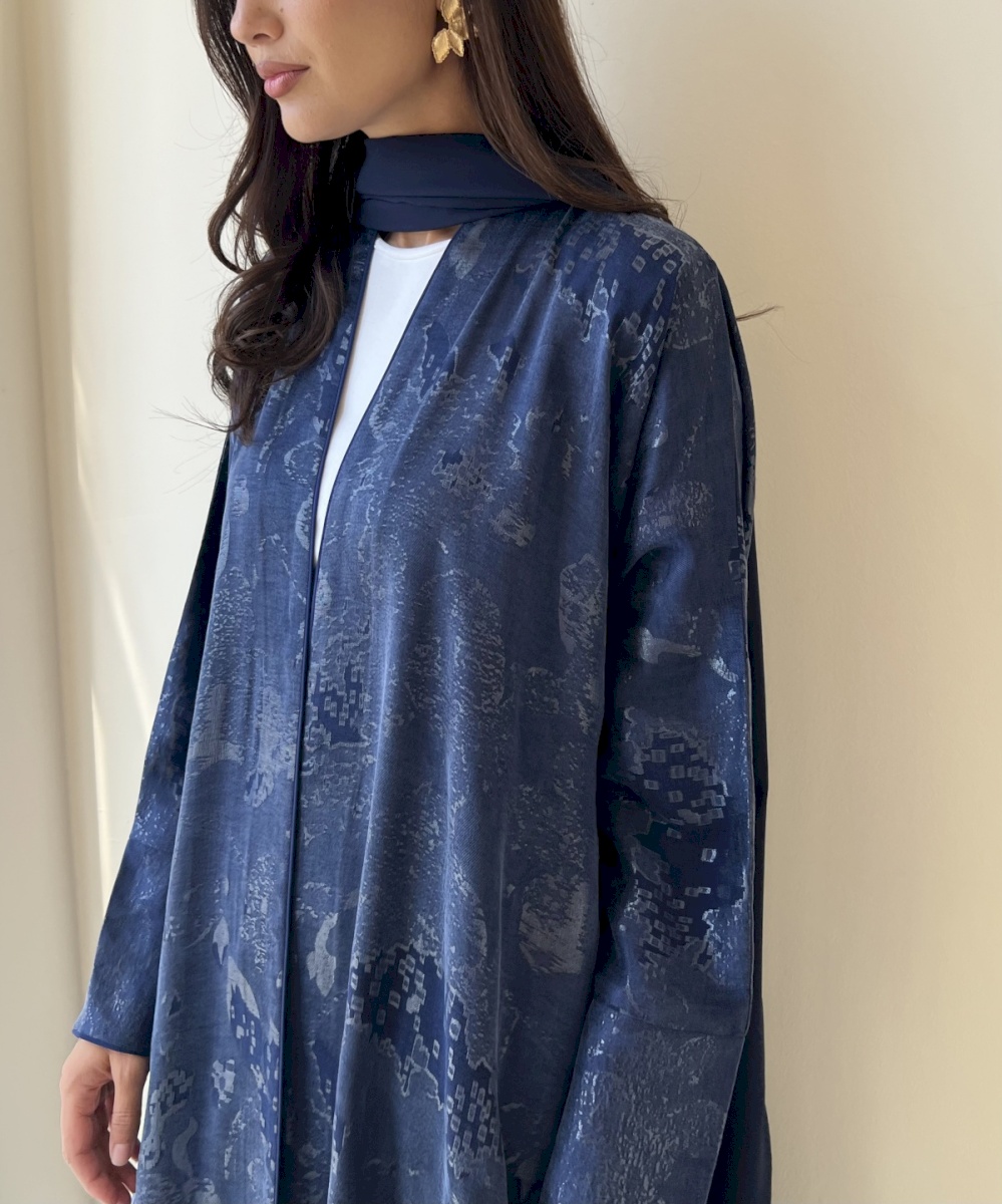 Blue artisan abstract cloak