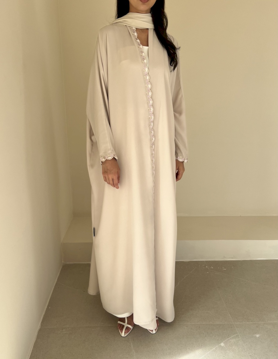 Beige petal edge cloak