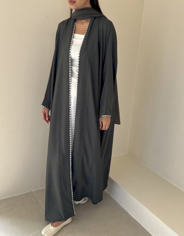 Olive two-tone piping cloak