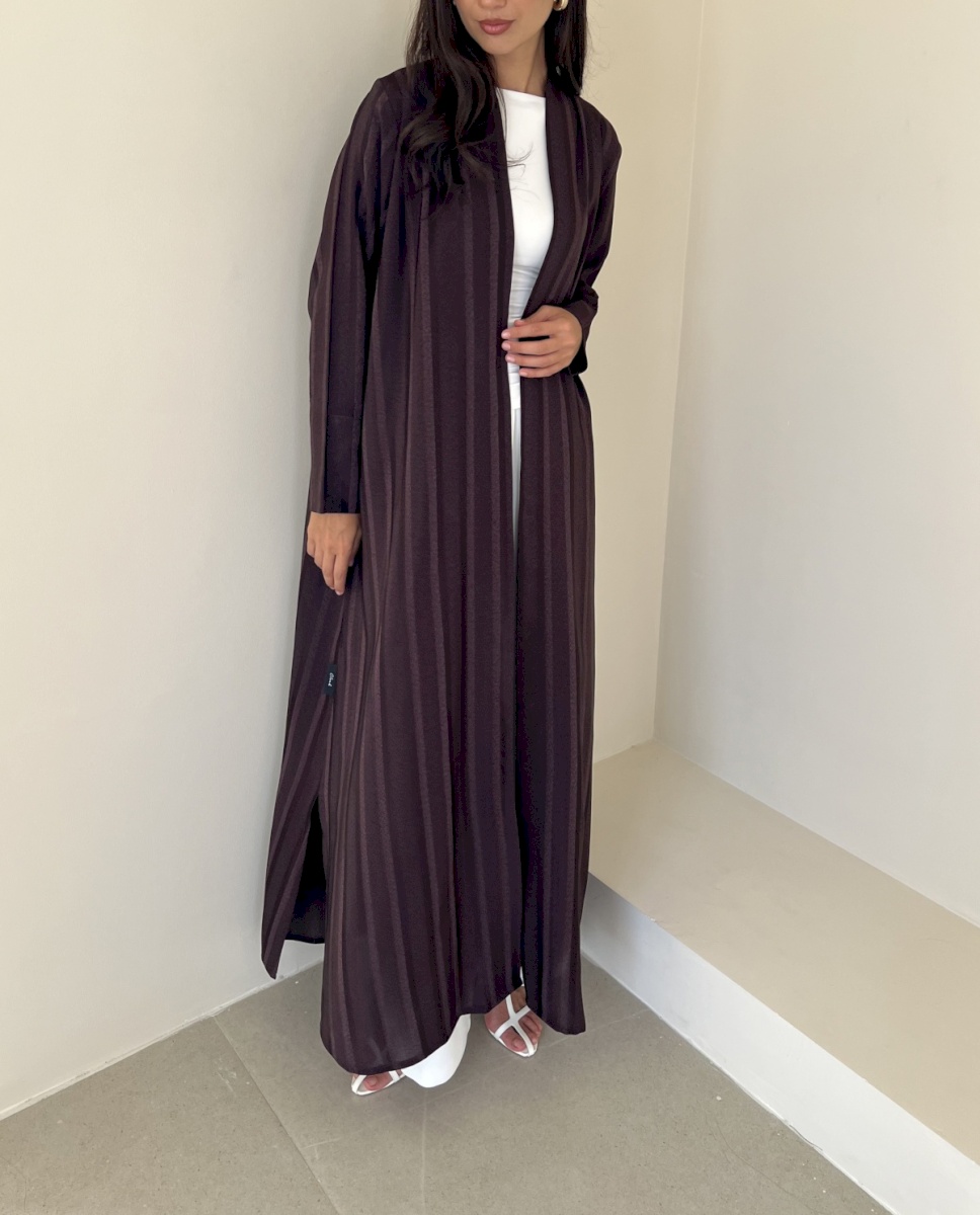 Burgundy Lustre striped cloak