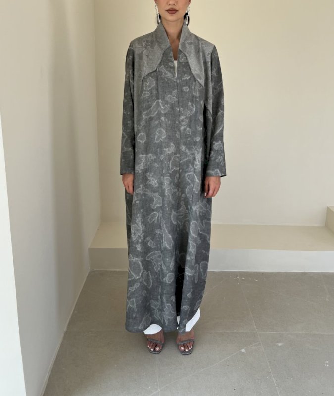 Grey Cloudy Linen