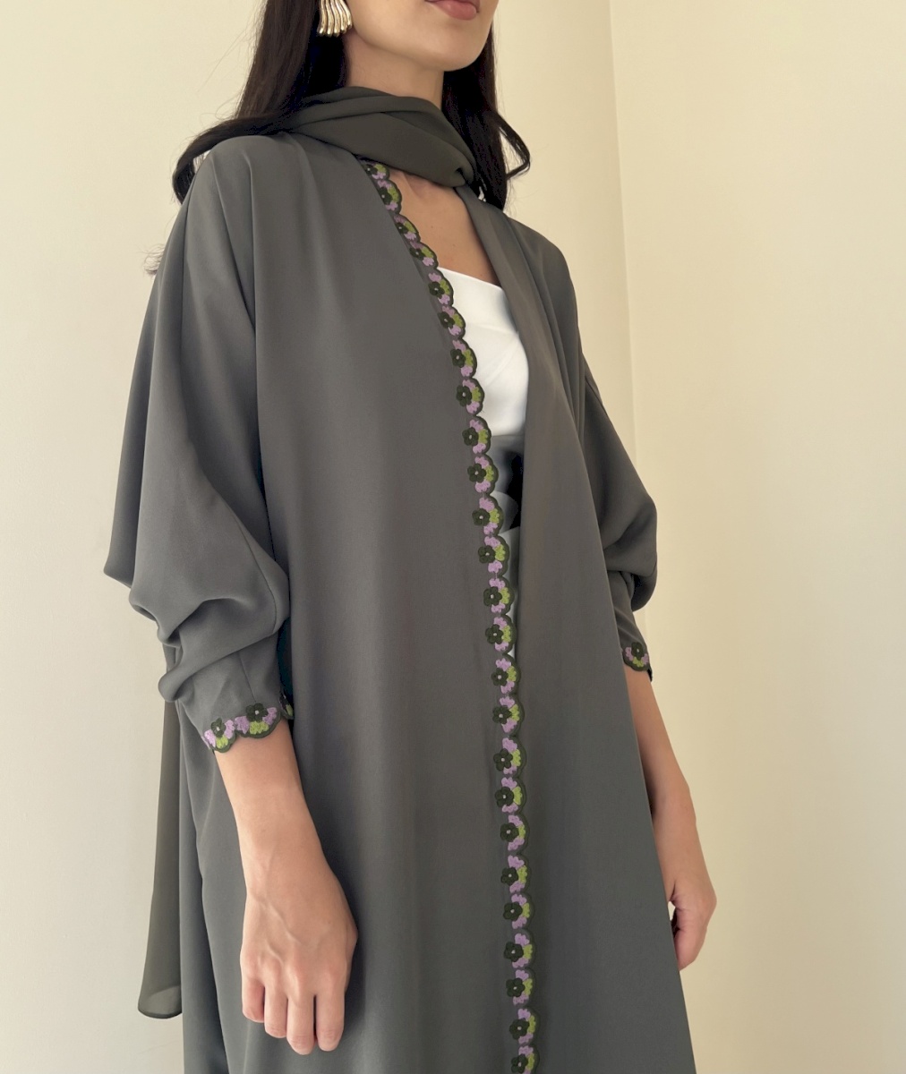 Olive petal edge cloak
