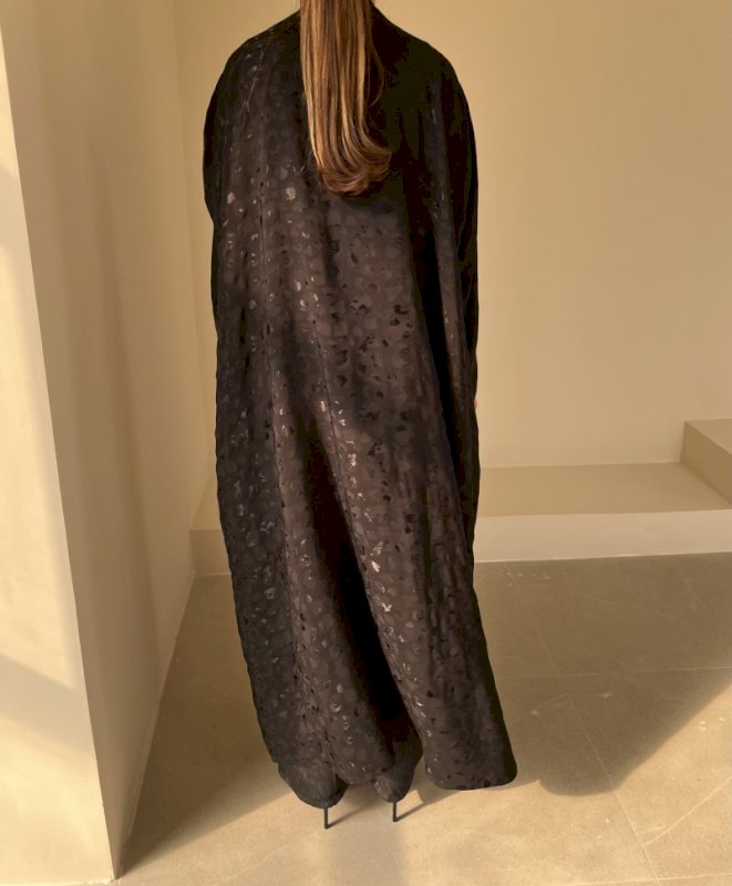 Black silk jacquard cloak