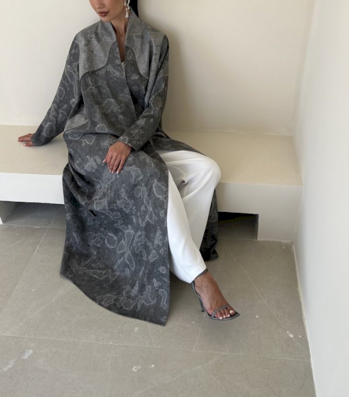 Grey Cloudy Linen