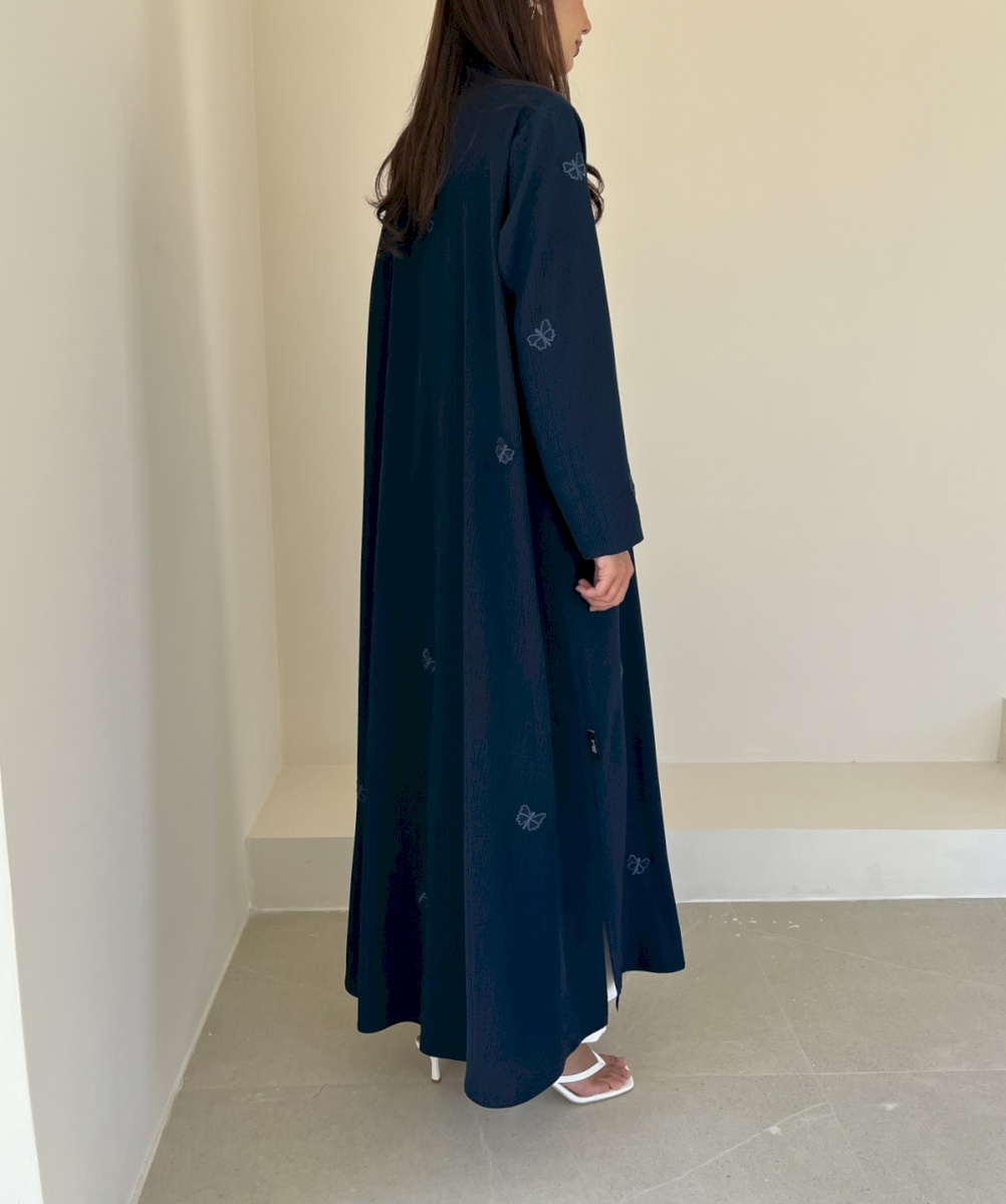 Blue butterfly crepe cloak