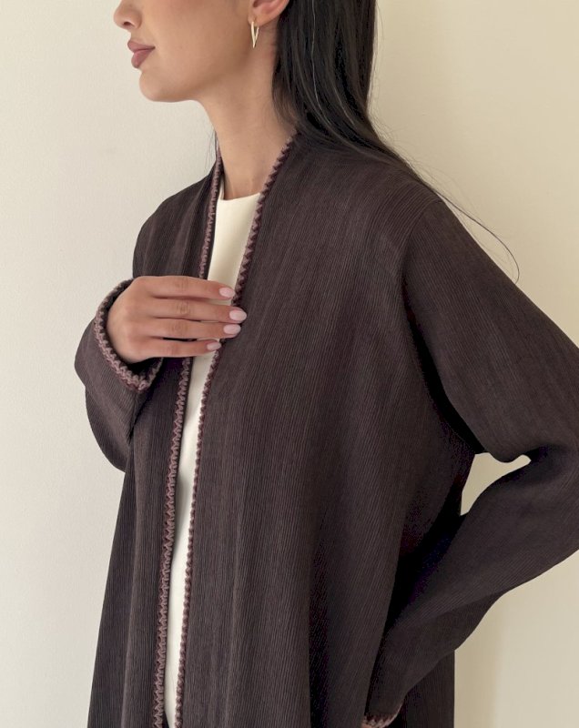 Brown crochet edge